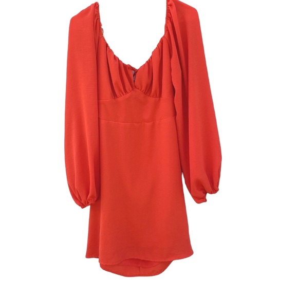 Princess Polly Womens Size 12 Yolanda puff sleeve red mini dress - Picture 3 of 11